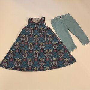 Tea Collection Purple and Blue Dress and Leggings Combo